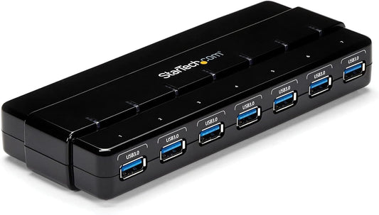 StarTech.com ST7300USB3B 7 Port USB 3.0 Hub – Up To 5 Gbps – 7 x USB – Universal Multi Port USB Extender for Your Desktop – USB Powered